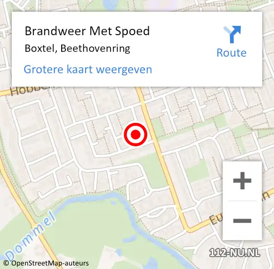 Locatie op kaart van de 112 melding: Brandweer Met Spoed Naar Boxtel, Beethovenring op 17 augustus 2024 13:57