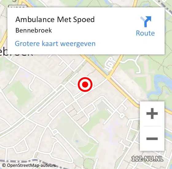 Locatie op kaart van de 112 melding: Ambulance Met Spoed Naar Bennebroek op 17 augustus 2024 14:08