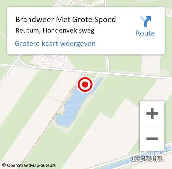 Locatie op kaart van de 112 melding: Brandweer Met Grote Spoed Naar Reutum, Hondenveldsweg op 17 augustus 2024 14:24