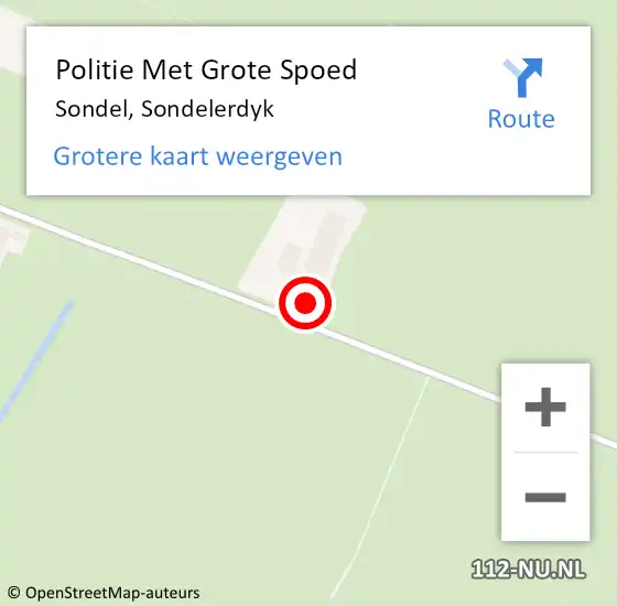 Locatie op kaart van de 112 melding: Politie Met Grote Spoed Naar Sondel, Sondelerdyk op 17 augustus 2024 14:53