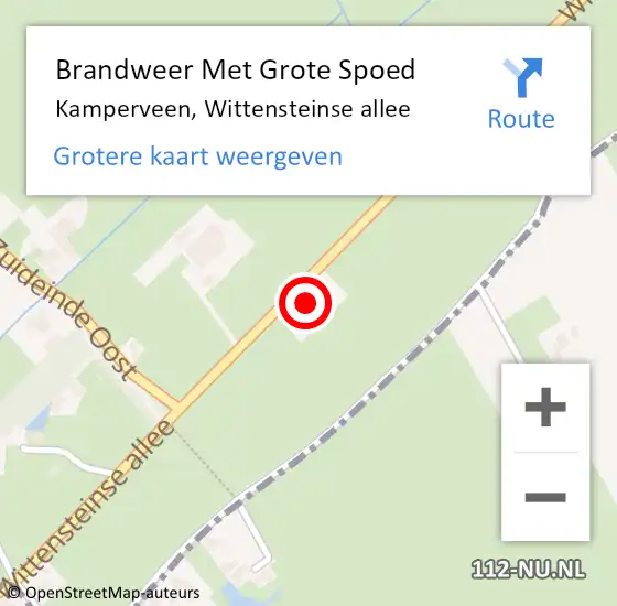 Locatie op kaart van de 112 melding: Brandweer Met Grote Spoed Naar Kamperveen, Wittensteinse allee op 17 augustus 2024 15:29