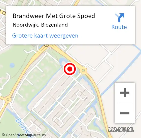 Locatie op kaart van de 112 melding: Brandweer Met Grote Spoed Naar Noordwijk, Biezenland op 17 augustus 2024 16:27