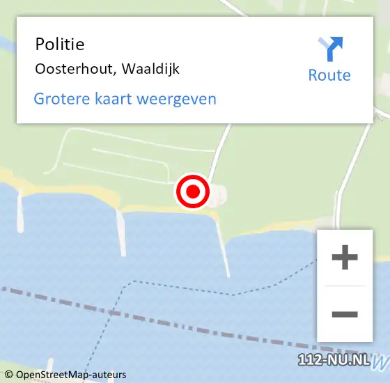 Locatie op kaart van de 112 melding: Politie Oosterhout, Waaldijk op 17 augustus 2024 16:47