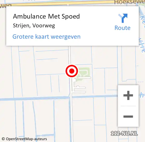 Locatie op kaart van de 112 melding: Ambulance Met Spoed Naar Strijen, Voorweg op 17 augustus 2024 16:52