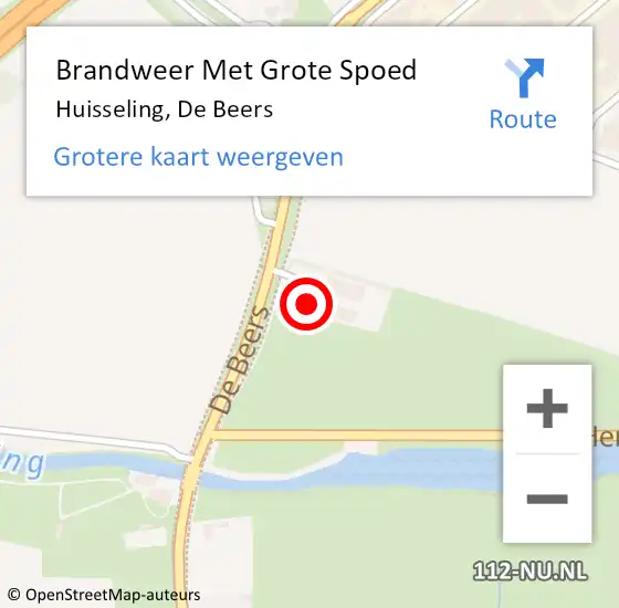 Locatie op kaart van de 112 melding: Brandweer Met Grote Spoed Naar Herpen, De Beers op 17 augustus 2024 17:08