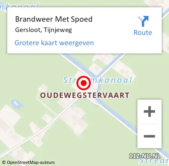 Locatie op kaart van de 112 melding: Brandweer Met Spoed Naar Gersloot, Tijnjeweg op 17 augustus 2024 17:09