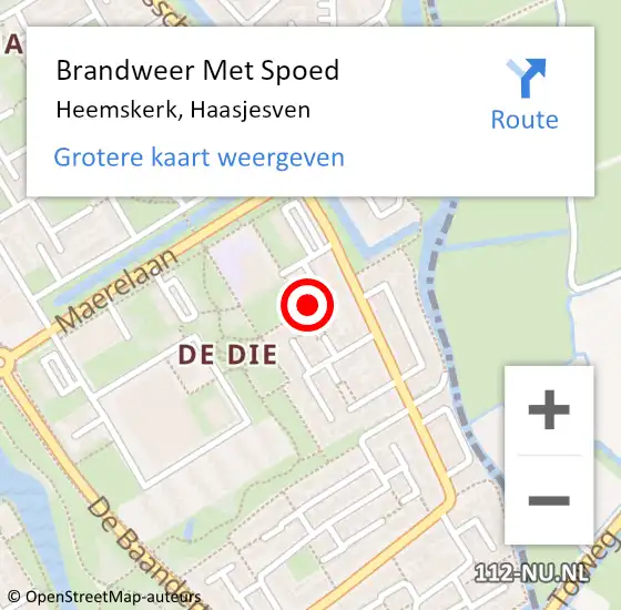 Locatie op kaart van de 112 melding: Brandweer Met Spoed Naar Heemskerk, Haasjesven op 17 augustus 2024 17:24