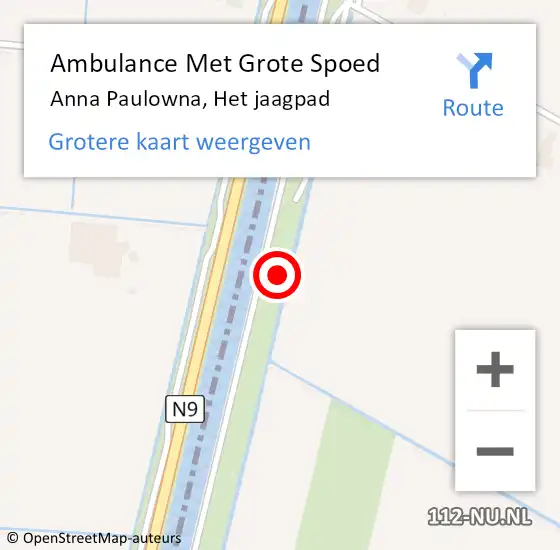 Locatie op kaart van de 112 melding: Ambulance Met Grote Spoed Naar Anna Paulowna, Het jaagpad op 17 augustus 2024 17:45