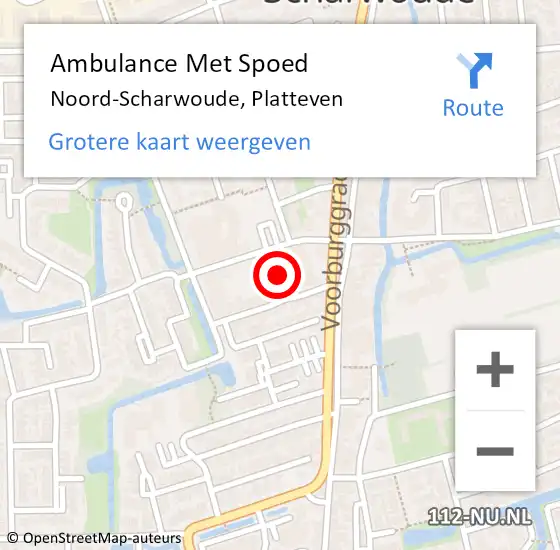 Locatie op kaart van de 112 melding: Ambulance Met Spoed Naar Noord-Scharwoude, Platteven op 17 augustus 2024 18:04