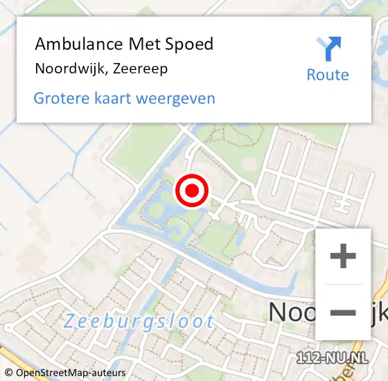 Locatie op kaart van de 112 melding: Ambulance Met Spoed Naar Noordwijk, Zeereep op 17 augustus 2024 18:44