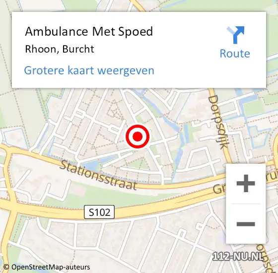 Locatie op kaart van de 112 melding: Ambulance Met Spoed Naar Rhoon, Burcht op 17 augustus 2024 20:15