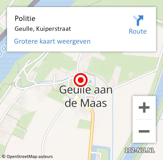 Locatie op kaart van de 112 melding: Politie Geulle, Kuiperstraat op 17 augustus 2024 21:09