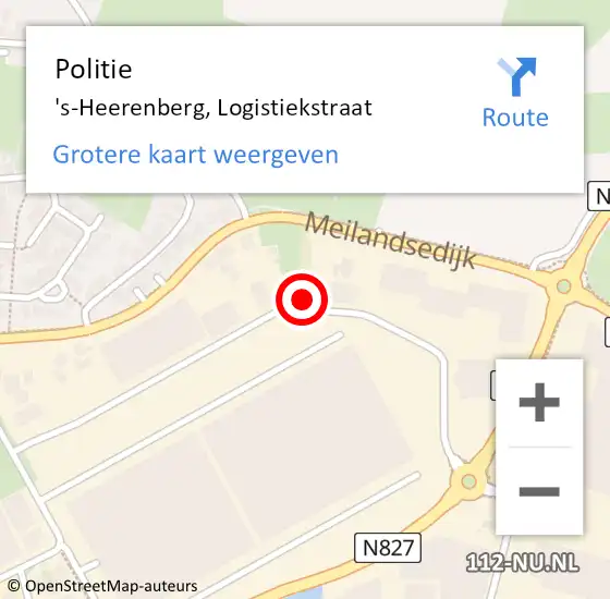 Locatie op kaart van de 112 melding: Politie 's-Heerenberg, Logistiekstraat op 17 augustus 2024 23:15