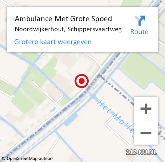 Locatie op kaart van de 112 melding: Ambulance Met Grote Spoed Naar Noordwijkerhout, Schippersvaartweg op 17 augustus 2024 23:25