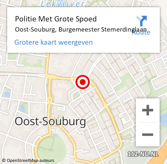 Locatie op kaart van de 112 melding: Politie Met Grote Spoed Naar Oost-Souburg, Burgemeester Stemerdinglaan op 17 augustus 2024 23:33