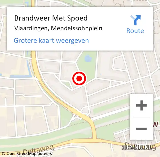 Locatie op kaart van de 112 melding: Brandweer Met Spoed Naar Vlaardingen, Mendelssohnplein op 18 augustus 2024 00:00