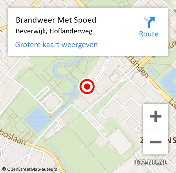 Locatie op kaart van de 112 melding: Brandweer Met Spoed Naar Beverwijk, Hoflanderweg op 18 augustus 2024 00:11