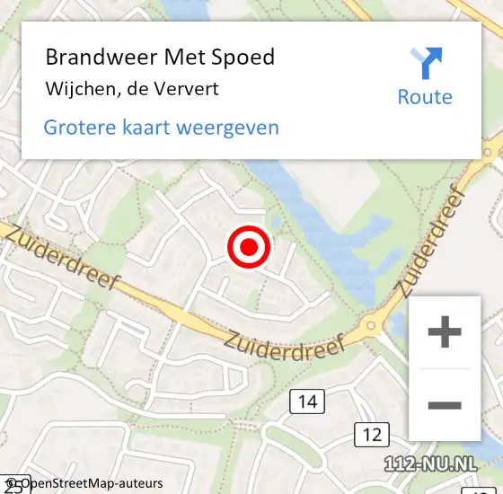 Locatie op kaart van de 112 melding: Brandweer Met Spoed Naar Wijchen, de Ververt op 18 augustus 2024 00:14