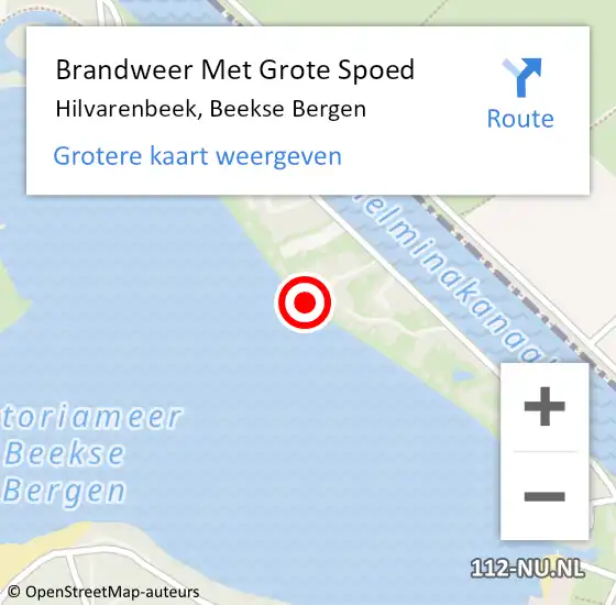 Locatie op kaart van de 112 melding: Brandweer Met Grote Spoed Naar Hilvarenbeek, Beekse Bergen op 18 augustus 2024 00:51