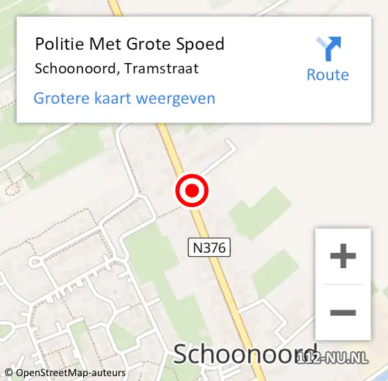 Locatie op kaart van de 112 melding: Politie Met Grote Spoed Naar Schoonoord, Tramstraat op 18 augustus 2024 01:00