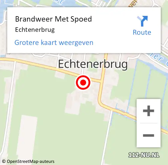 Locatie op kaart van de 112 melding: Brandweer Met Spoed Naar Echtenerbrug op 18 augustus 2024 01:36