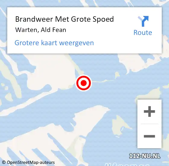 Locatie op kaart van de 112 melding: Brandweer Met Grote Spoed Naar Warten, Ald Fean op 18 augustus 2024 02:47