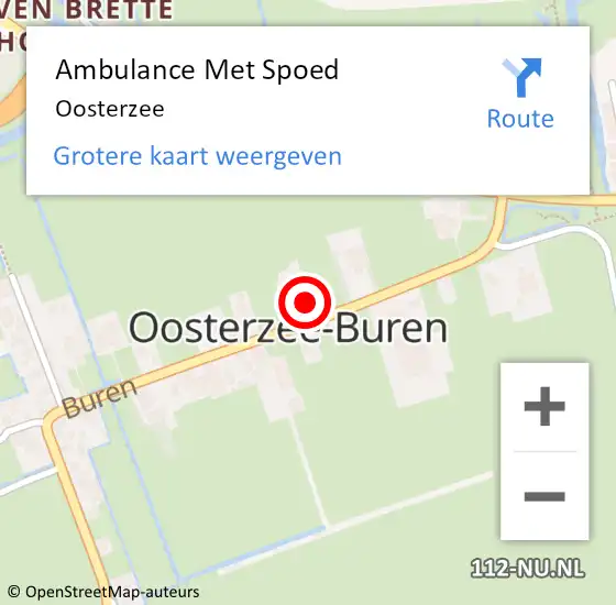 Locatie op kaart van de 112 melding: Ambulance Met Spoed Naar Oosterzee op 18 augustus 2024 04:22