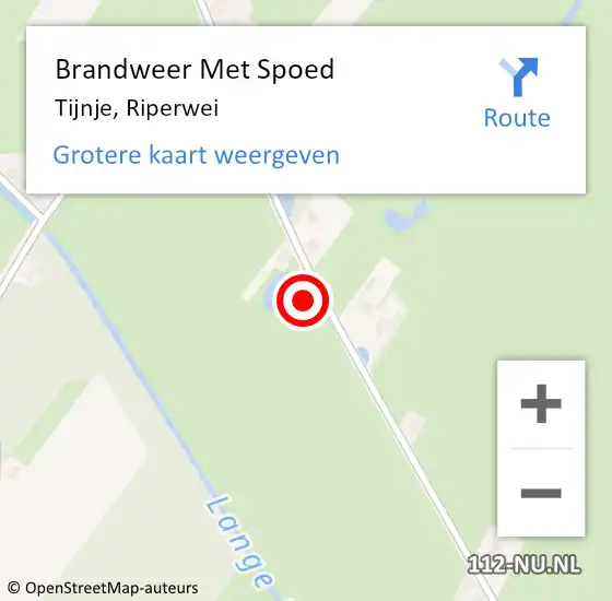 Locatie op kaart van de 112 melding: Brandweer Met Spoed Naar Tijnje, Riperwei op 18 augustus 2024 06:11