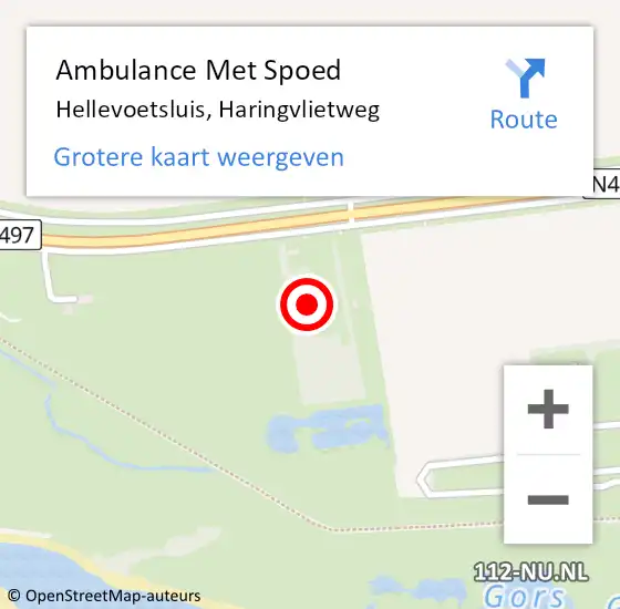 Locatie op kaart van de 112 melding: Ambulance Met Spoed Naar Hellevoetsluis, Haringvlietweg op 18 augustus 2024 07:02