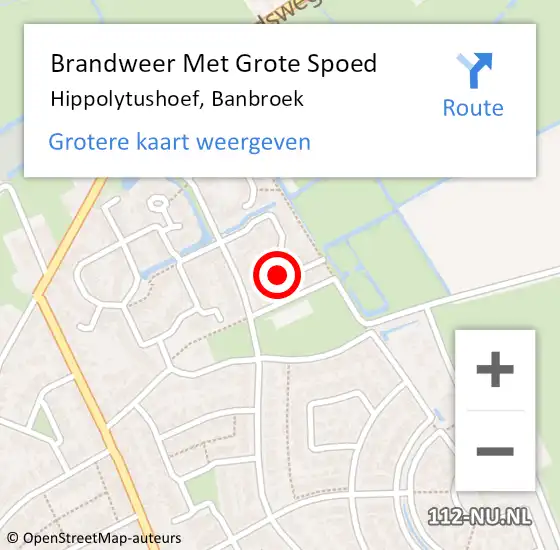 Locatie op kaart van de 112 melding: Brandweer Met Grote Spoed Naar Hippolytushoef, Banbroek op 18 augustus 2024 07:54