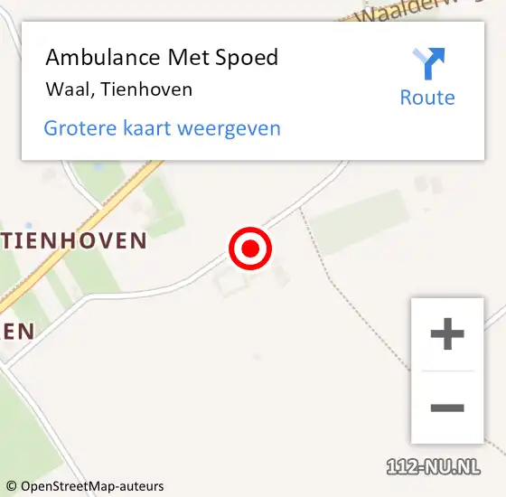 Locatie op kaart van de 112 melding: Ambulance Met Spoed Naar Waal, Tienhoven op 18 augustus 2024 08:15