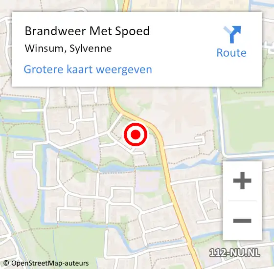 Locatie op kaart van de 112 melding: Brandweer Met Spoed Naar Winsum, Sylvenne op 18 augustus 2024 08:55