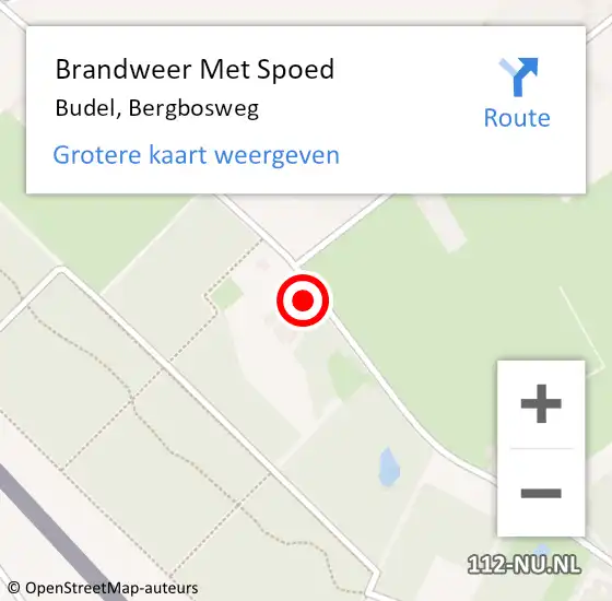 Locatie op kaart van de 112 melding: Brandweer Met Spoed Naar Budel, Bergbosweg op 18 augustus 2024 08:56