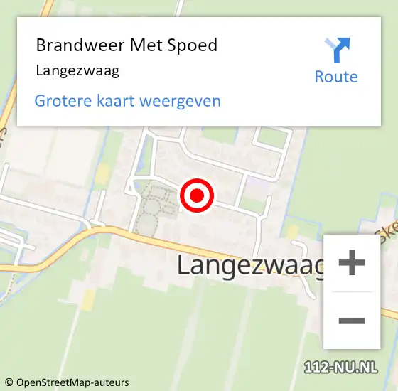 Locatie op kaart van de 112 melding: Brandweer Met Spoed Naar Langezwaag op 18 augustus 2024 09:15