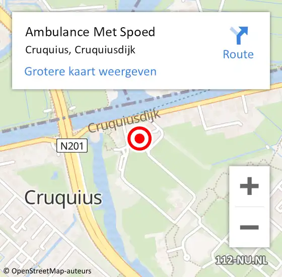 Locatie op kaart van de 112 melding: Ambulance Met Spoed Naar Cruquius, Cruquiusdijk op 18 augustus 2024 11:37