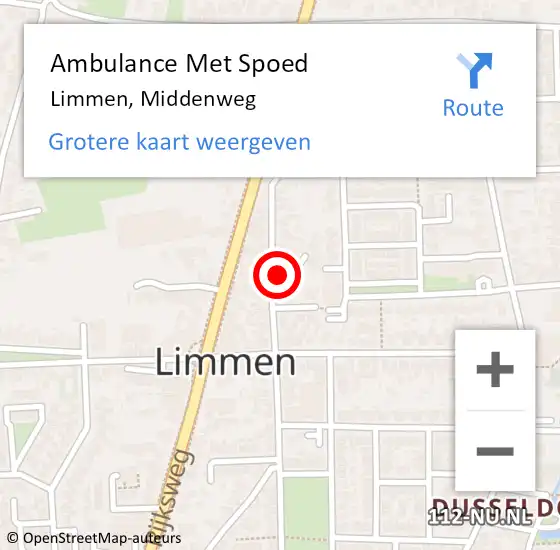 Locatie op kaart van de 112 melding: Ambulance Met Spoed Naar Limmen, Middenweg op 18 augustus 2024 13:05