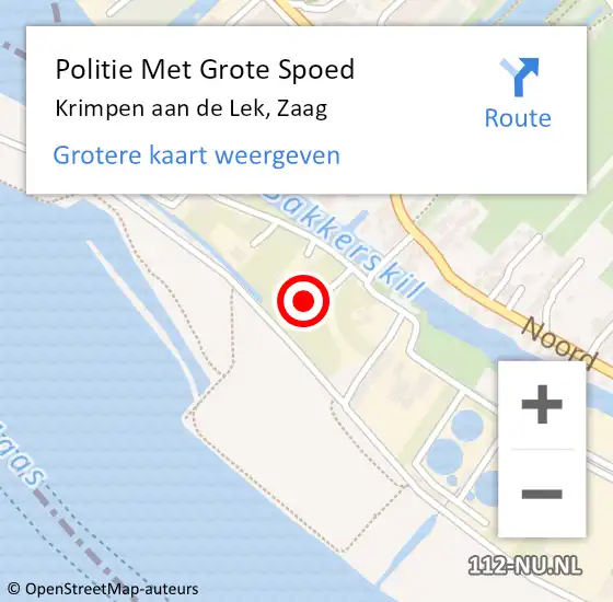 Locatie op kaart van de 112 melding: Politie Met Grote Spoed Naar Krimpen aan de Lek, Zaag op 18 augustus 2024 13:15