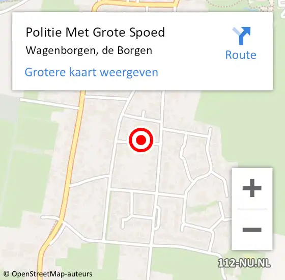 Locatie op kaart van de 112 melding: Politie Met Grote Spoed Naar Wagenborgen, de Borgen op 18 augustus 2024 13:45