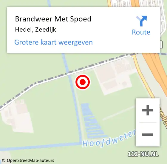 Locatie op kaart van de 112 melding: Brandweer Met Spoed Naar Hedel, Zeedijk op 18 augustus 2024 14:17