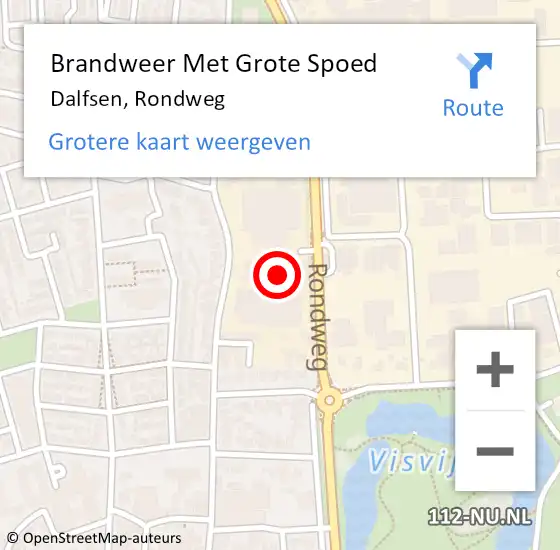 Locatie op kaart van de 112 melding: Brandweer Met Grote Spoed Naar Dalfsen, Rondweg op 18 augustus 2024 15:27