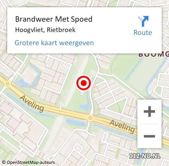 Locatie op kaart van de 112 melding: Brandweer Met Spoed Naar Hoogvliet, Rietbroek op 18 augustus 2024 18:16