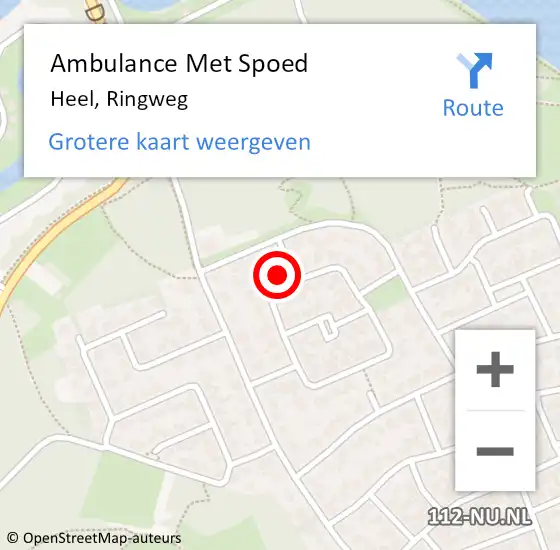 Locatie op kaart van de 112 melding: Ambulance Met Spoed Naar Heel, Ringweg op 18 augustus 2024 18:24