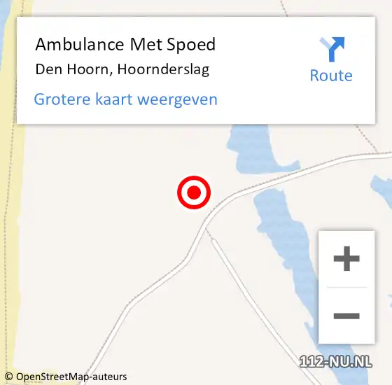 Locatie op kaart van de 112 melding: Ambulance Met Spoed Naar Den Hoorn, Hoornderslag op 18 augustus 2024 19:23