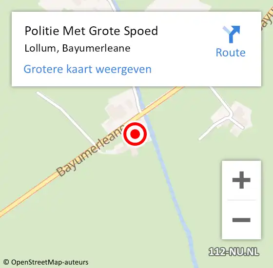 Locatie op kaart van de 112 melding: Politie Met Grote Spoed Naar Lollum, Bayumerleane op 18 augustus 2024 19:55