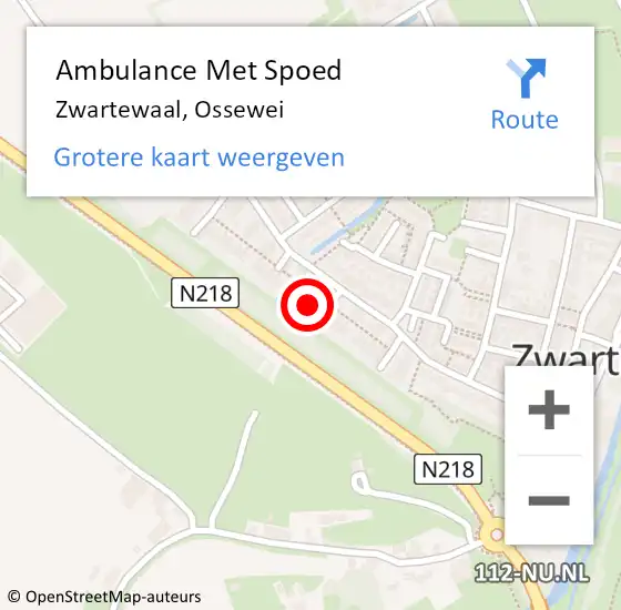 Locatie op kaart van de 112 melding: Ambulance Met Spoed Naar Zwartewaal, Ossewei op 18 augustus 2024 20:28