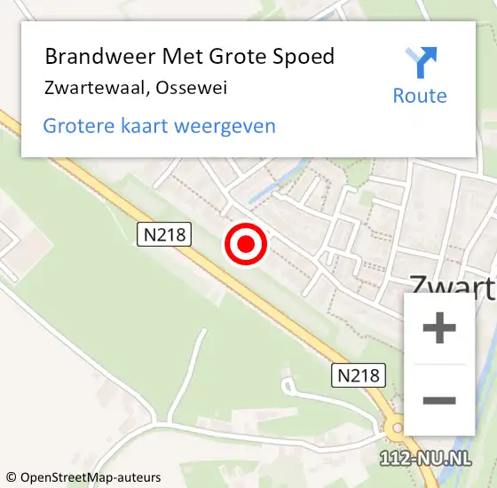 Locatie op kaart van de 112 melding: Brandweer Met Grote Spoed Naar Zwartewaal, Ossewei op 18 augustus 2024 20:31