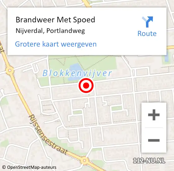 Locatie op kaart van de 112 melding: Brandweer Met Spoed Naar Nijverdal, Portlandweg op 18 augustus 2024 20:48