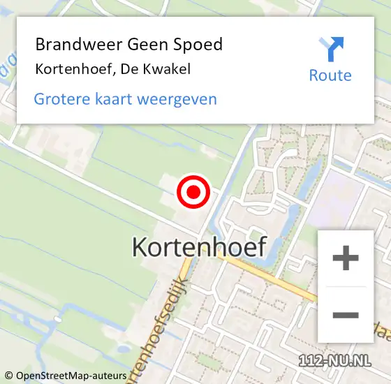 Locatie op kaart van de 112 melding: Brandweer Geen Spoed Naar Kortenhoef, De Kwakel op 18 augustus 2024 20:53