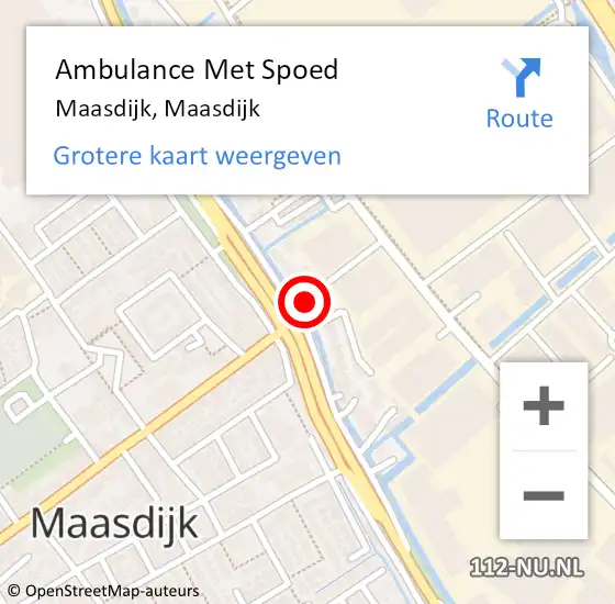 Locatie op kaart van de 112 melding: Ambulance Met Spoed Naar 's-Gravenzande, Maasdijk op 18 augustus 2024 21:41