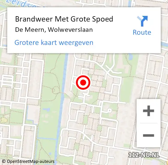 Locatie op kaart van de 112 melding: Brandweer Met Grote Spoed Naar De Meern, Wolweverslaan op 18 augustus 2024 22:41